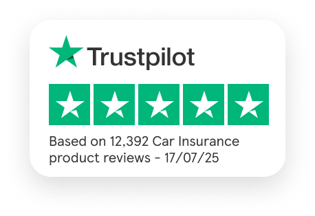Trustpilot five-star car insurance product reviews logo.