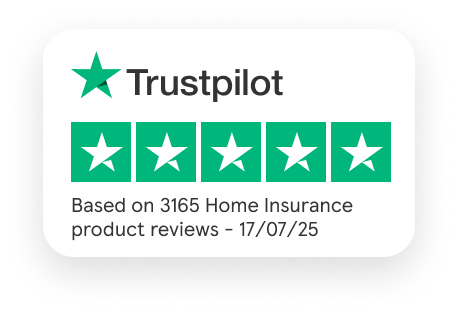 Trustpilot five-star home insurance product reviews logo.